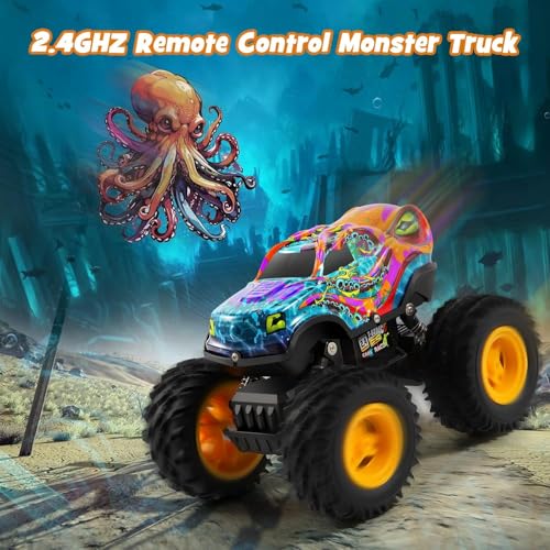 Remote Control Monster Truck Toys with Led Light Remote Control Car Rechargeable RC Car All Terrain for RC Truck for Boys, Monster Truck Toys for Kids - Image 6