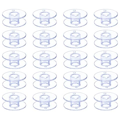 Hekisn Sewing Machine and Embroidery Bobbins, SA156 Bobbins for Brother, Class 15 Transparent Sewing Bobbins (20 Pack) Cover