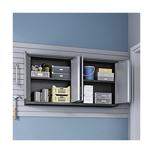 Manhattan Comfort Dual Fortress Floating Garage Storage Black