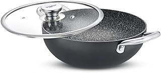 Prestige 4.23L Durastone Hard anodised Non-Stick kadai(28cm) with Glass lid|6 Layers Extra Durable Stone Finish|No Harmful Chemicals|Gas & Induction Compatible|SS Stay Cool Handles|2 Years Warranty - 20% OFF Deal at ₹1,940 on Amazon | Valzo