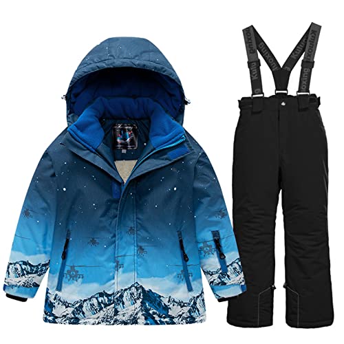 Boys ski jacket and pants set waterproof windproof
