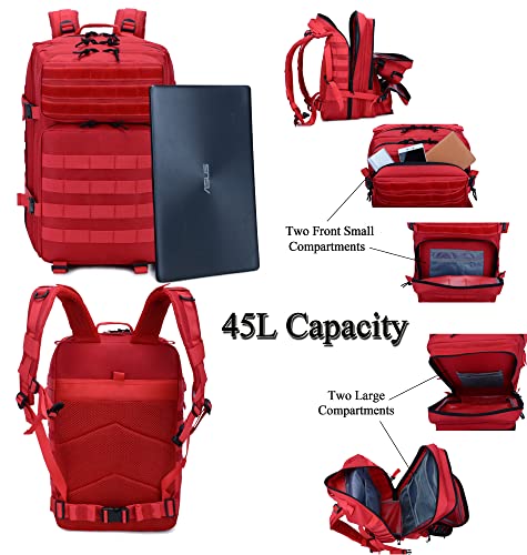 Long Keeper Military Tactical Backpack, 45L Army Large Backpack for Men Women, Molle Bug Out Bag Rucksack Daypack for Outdoor Hiking Camping Trekking - Image 3