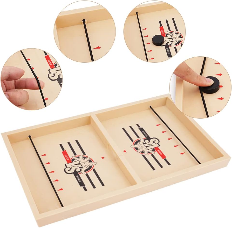 DR.DUDU Juego De Mesa De Disco De Cabestrillo Rápido, Juego De Hockey De Mesa De Baloncesto De Plástico, Juego De Mesa Ganador De Juguete De Mesa Para Padres E Hijos, Juego
