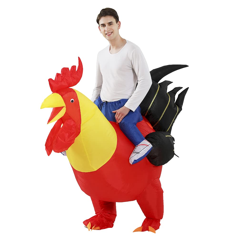 Inflatable Rooster Costume Unusual Chickens Costume Adult Size for Party Halloween Christmas Cosplay
