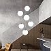 Produktbild H.W.S Pendelleuchte Modern Treppenhaus Kugel Hängeleuchte Esstisch G9 Pendellampe Höhenverstellbar Kronleuchter Treppe Lampe Wohnzimmer Lüster (6 flammig)