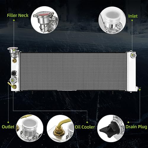 Snapklik.com : AUTOSAVER88 2 Row Full Aluminum Radiator Compatible