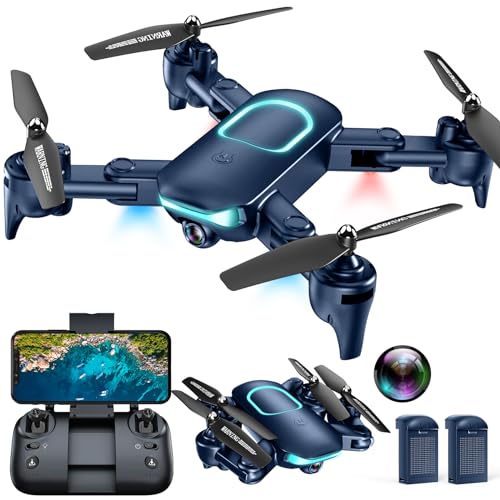 REDRIE Foldable Mini Drone - 1080P FPV Camera, Altitude Hold, Gestures Selfie, Waypoint Fly, Headless Mode, 3D Flip, One Key Start, 3 Speed Modes, Circle Fly, 2 Batteries