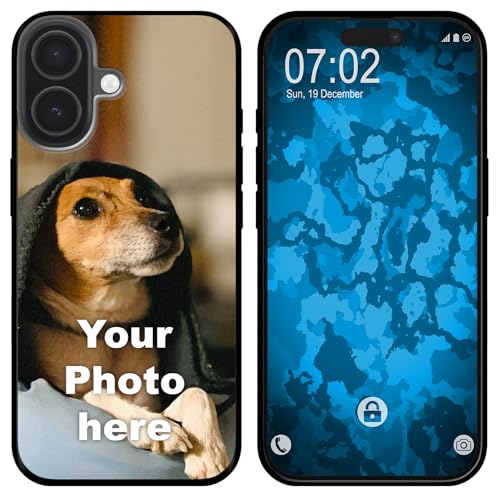 PhoneNatic personalisierte Handyhülle für iPhone 17 Custom Hülle Schwarz zum selbst gestalten mit eigenem Foto Bild Text individuell
