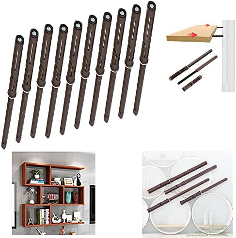 Smartsails (10 Pieces) Floating Shelf Brackets Heavy Duty Wood Invisible Shelf Brackets with Screws,DIY Adjustable Hardware Blind Supports Shelves 120LBS