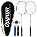 oppum 100% Full-Carbon Fiber Professional 2 Player Badminton Racquets Set Super Lightweight Badminton Rackets Including 2 Rackets/1 Carrying Bag/2 Overgrips