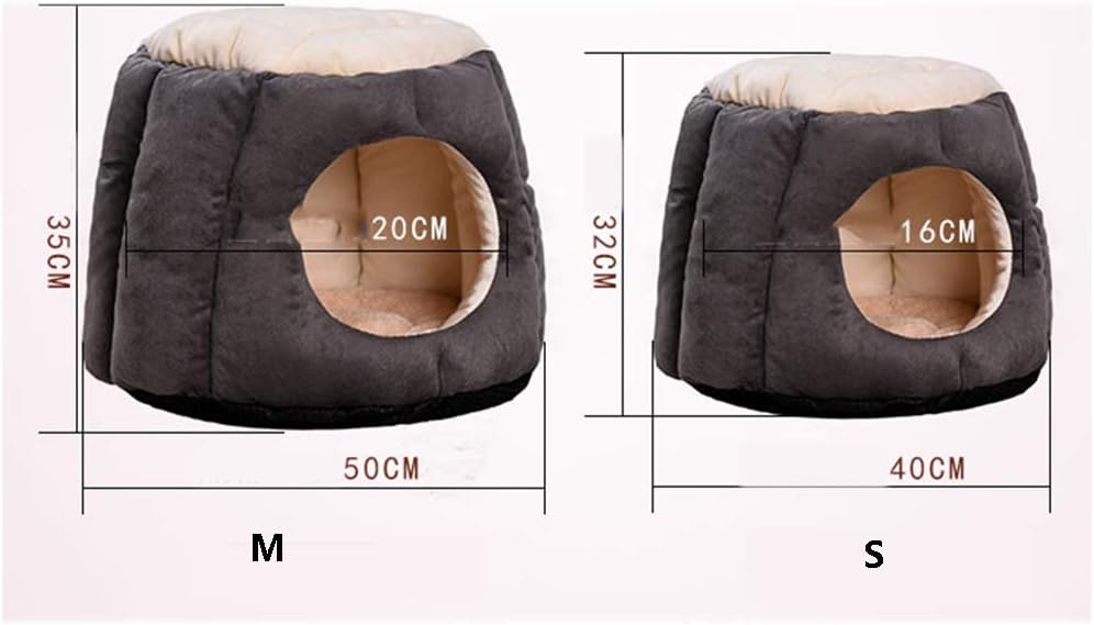 Dog House Indoor Pet Warm Dog and cat mat pet House Round Table Removeable Cushion (Blue Small)