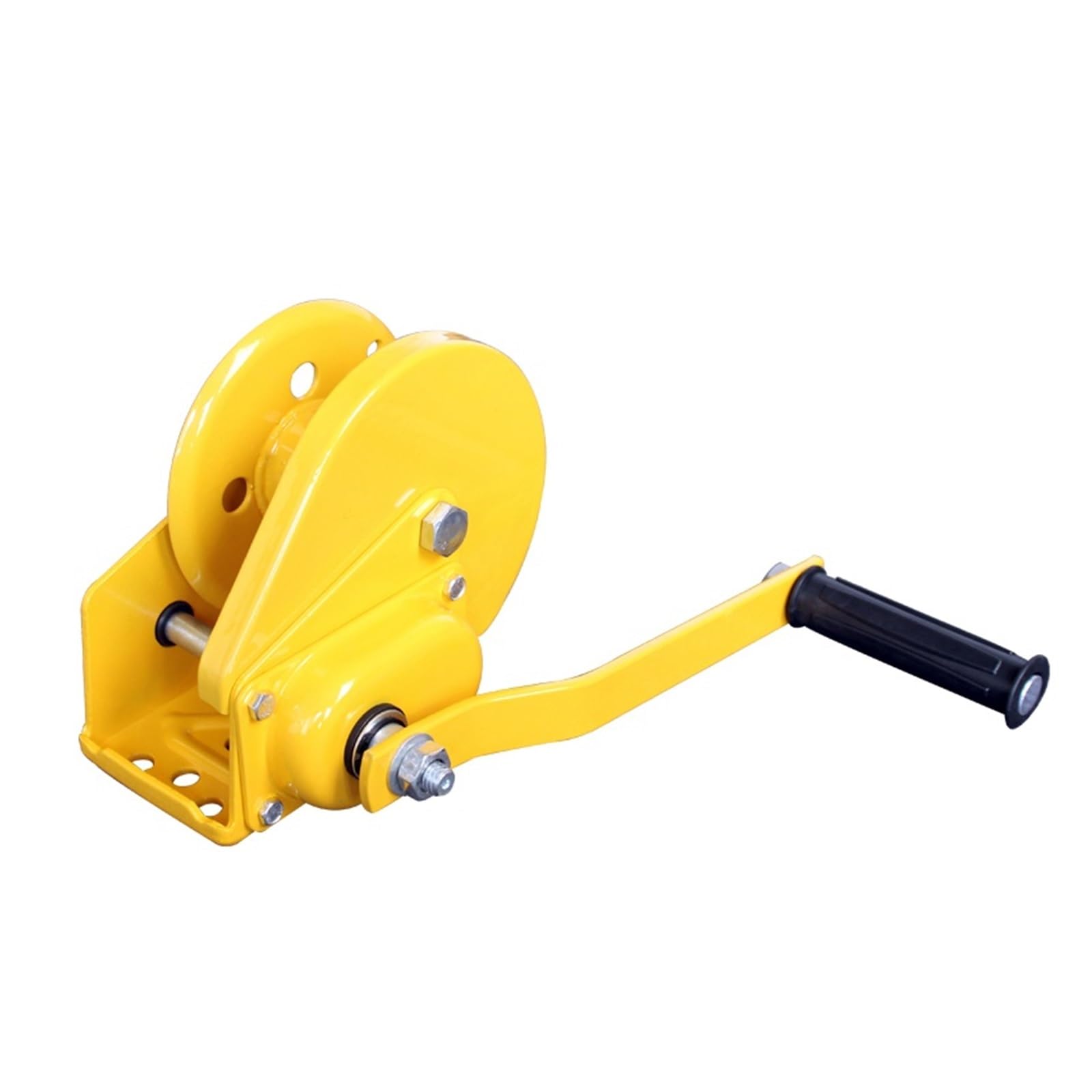 Gyeqxkt Golden 1200Lb Portable Hand Winch With Selflocking Bidirectional Crank Compact Manual Hoist With Brake For Efficient Lifting In Home Garden And Forestry Applications.