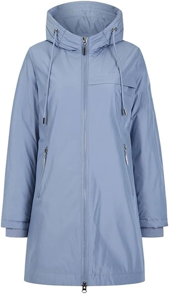 Blues Warm Fall Jacket Women's Coat Long Hooded Cotton Down Parka for Women