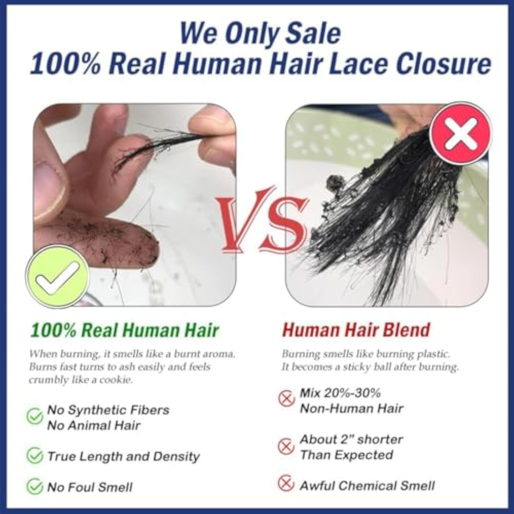 Free Part Lace Closure 4x4 Straight Human Hair, 14 Inch