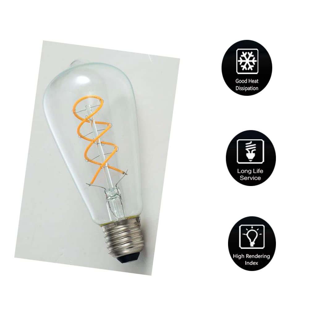 Bombillas led Bombilla Edison E27 ST64 4W Vintage 2700K Blanco cálido 400LM No Regulable Filamento en Espiral Vidrio Transparente Equivalente a 40W