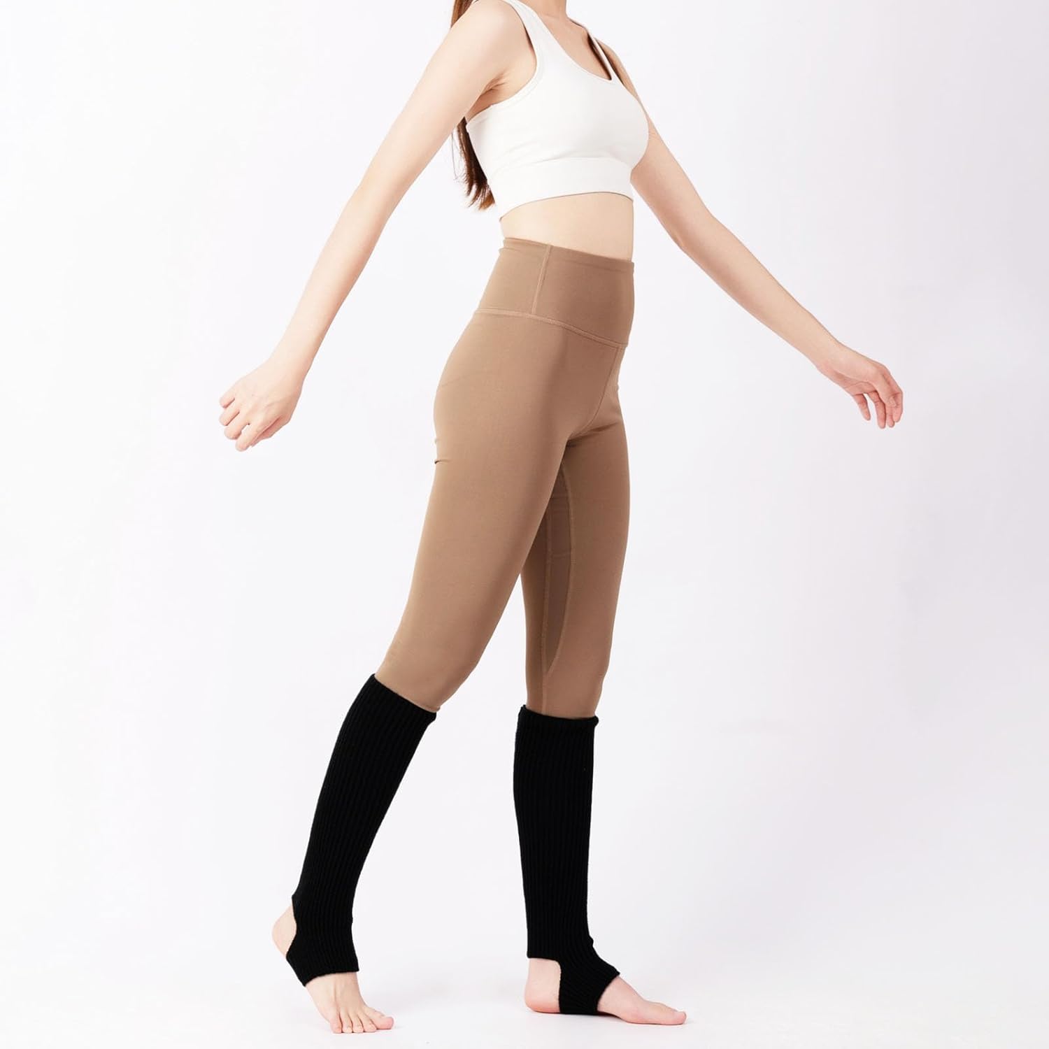 Women Ballet Leg warmers Knitted Stirrup Leg Warmers for women Winter Extra Soft long legwarmers for Yoga Dance - Image 3