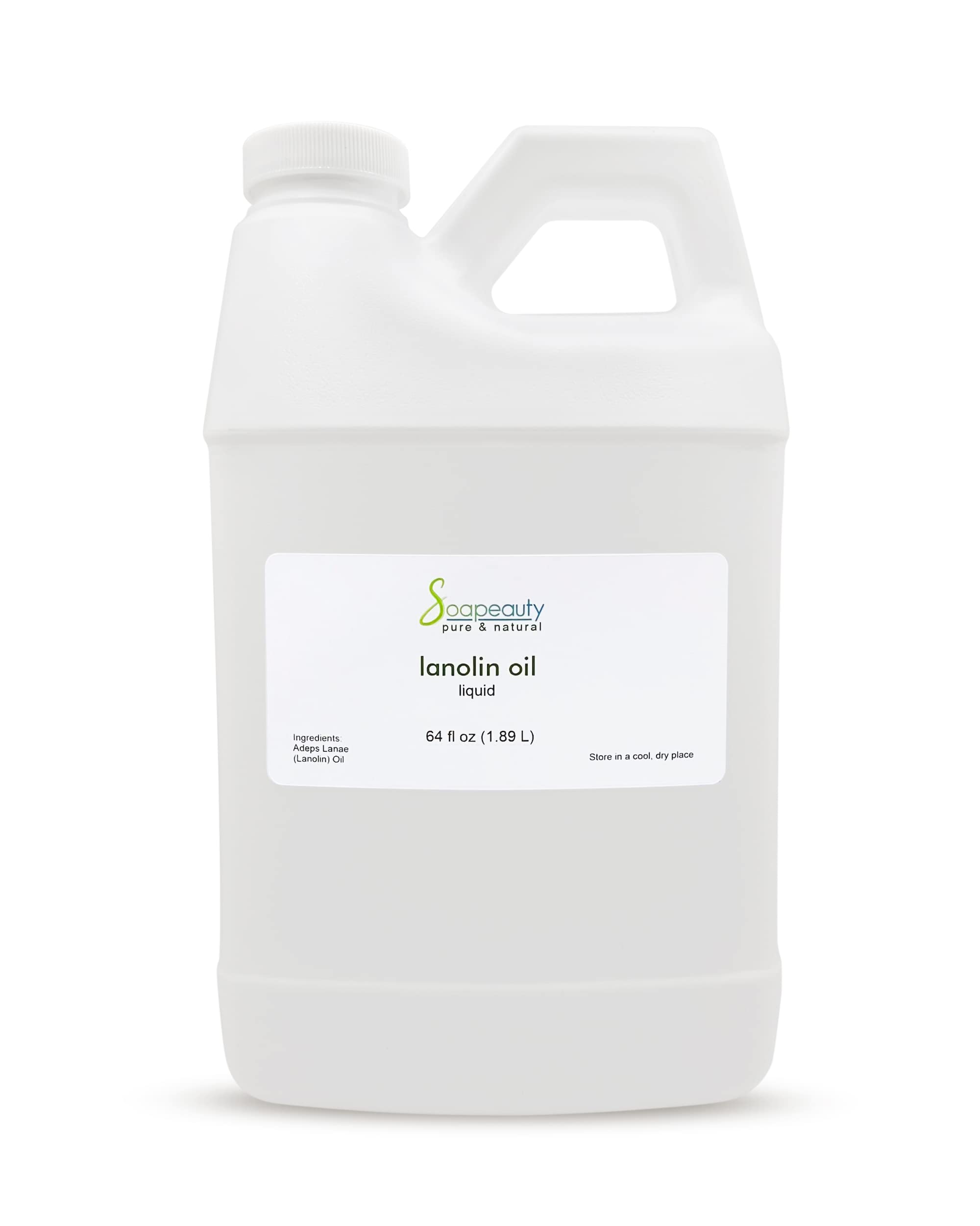 LANOLIN OIL Cold Pressed Unrefined | 100% Natural Available in Bulk | Carrier for Essential Oils, Face, Skin, Hair Moisturizer, Soap Making | (64 OZ)