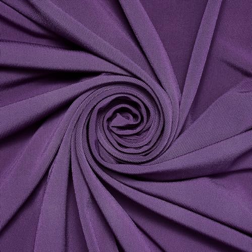 ITY Fabric Polyester Knit Jersey 2 Way Spandex Stretch 58" Wide by The Yard (5 Yard, Plum)