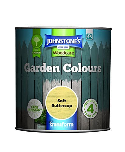 Garden Colours - Soft buttercup - Exterior Wood Paint - Fade Resistant - Suitable for Garden Furniture Outdoors - Fence Paint - Dry in 2 hours - 12m2 Coverage per Litre - 1L
