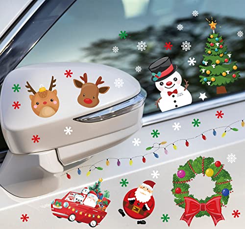 Famygft Christmas Gnome Window Clings,Double Sided Xmas Santa Snowflake Window Clings For Glass Window Winter Holiday Window Decals Window Stickers Christmas Decoration For Kids Home Office Classroom #TOP7