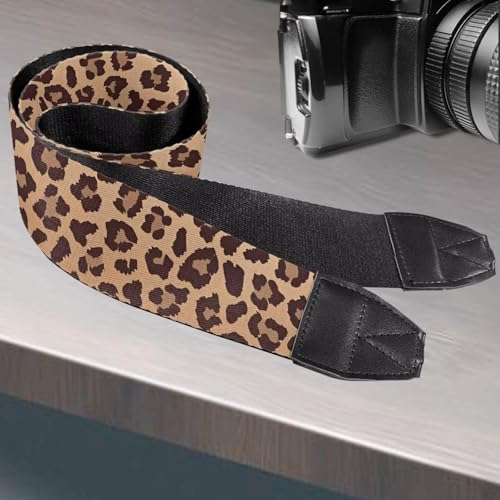 Pzuqiu Correas de cámara ajustables con liberación rápida para todas las cámaras DSLR/SLR, correa antideslizante para cámara, leopardo, Talla única - imagen 3