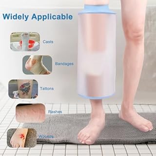 Fasola Protection Genou Douche, Protège Attelle Genou Douche Adulte, Réutilisable Sac de Douche Protection Genoux, Maintenir le Bandage au Sec