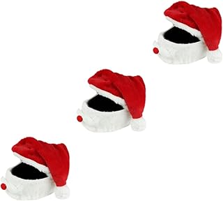 ibasenice Cobrir 3 Peças Chapéu De Capacete De Natal Chapéu De Capacete De Motocicleta Capa De Capacete De Pelúcia De Natal Para Chapéu De Cobertura Chapéus Ao Ar Livre Capacete Adulto Capa