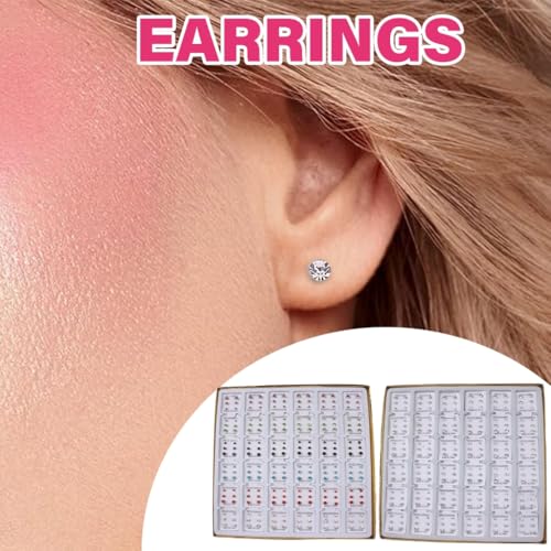 108 Pairs Studs Earrings Fashionable Ear Jewelry Fashion Ear Studs Crystal Texture Suitable for Various Occasion3