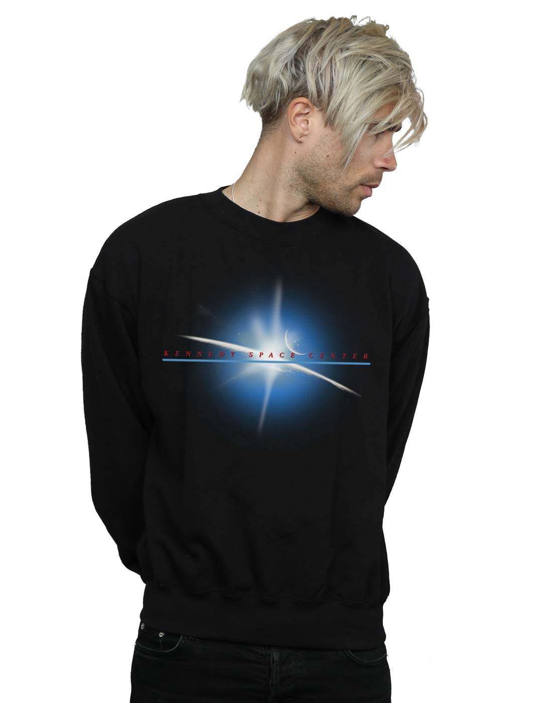 Absolute Cult Men's Black Nasa Kennedy Space Centre Planet Sweatshirt XXXXX-Large