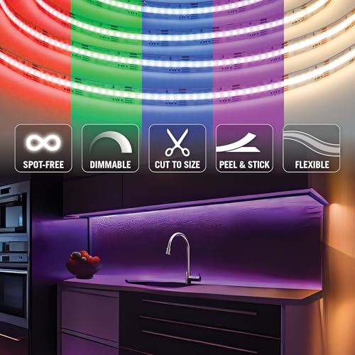 Image of Armacost Lighting RibbonFlex Pro 24V COB LED Strip Light Tape RGB+W, 300 Lumens /Ft, 10M 177730N