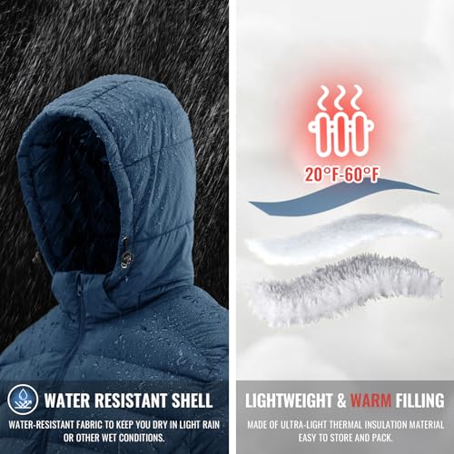 Image of Rdruko Men's Puffer Jacket with Detachable Hood Lightweight