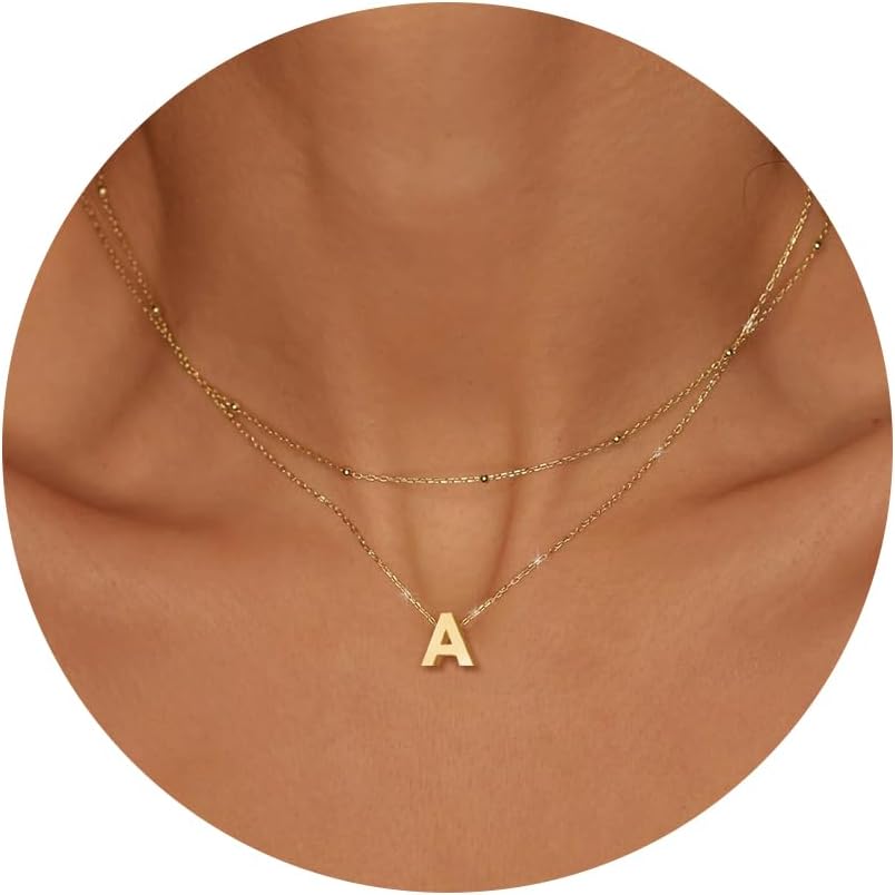 Initial Necklaces for Women, Layered 18K Gold Plated Zambia Ubuy