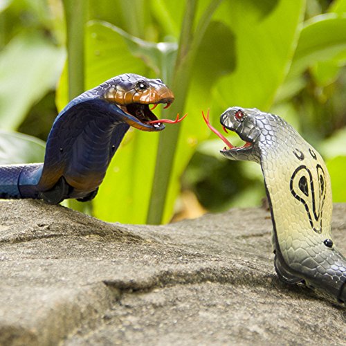 [Upgraded Version] Shopline 17" Remote Control Snake Toy, Chargeable Lifelike Realistic Remote Control Snake with Retractable Tongue and Swinging Tail for Kids Children Fun Entertainment (Blue) - Thumbnail 6