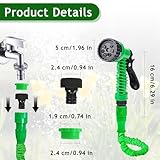 25 Ft Expandable Garden Hose, Lightweight Pipe Anti-Leakage Expanding Stretch Small Water Reels Hose Including 7 Adjustable Function Spray Nozzle for Car Wash Cleaning Watering Home Lawn(Green) - Image 3