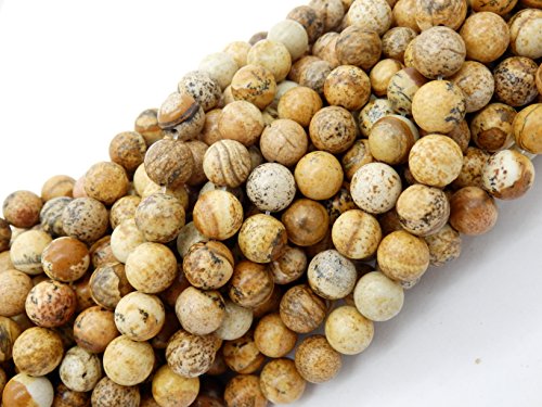 Gemstone Beads For Jewelry Making, Sold Per Bag 5 Strands Inside, Picture Jasper 8Mm #TOP2