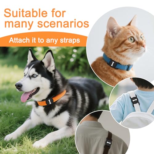 Mugust Hundehalsband Halter für AirTag, Air Tag Hund GPS Hülle, Silikon Anti-Lost Haustier Tracker Halsband Wasserdicht Anhänger, GPS Schutzhüllen Zubehör Heimtiertracker (Schwarz)