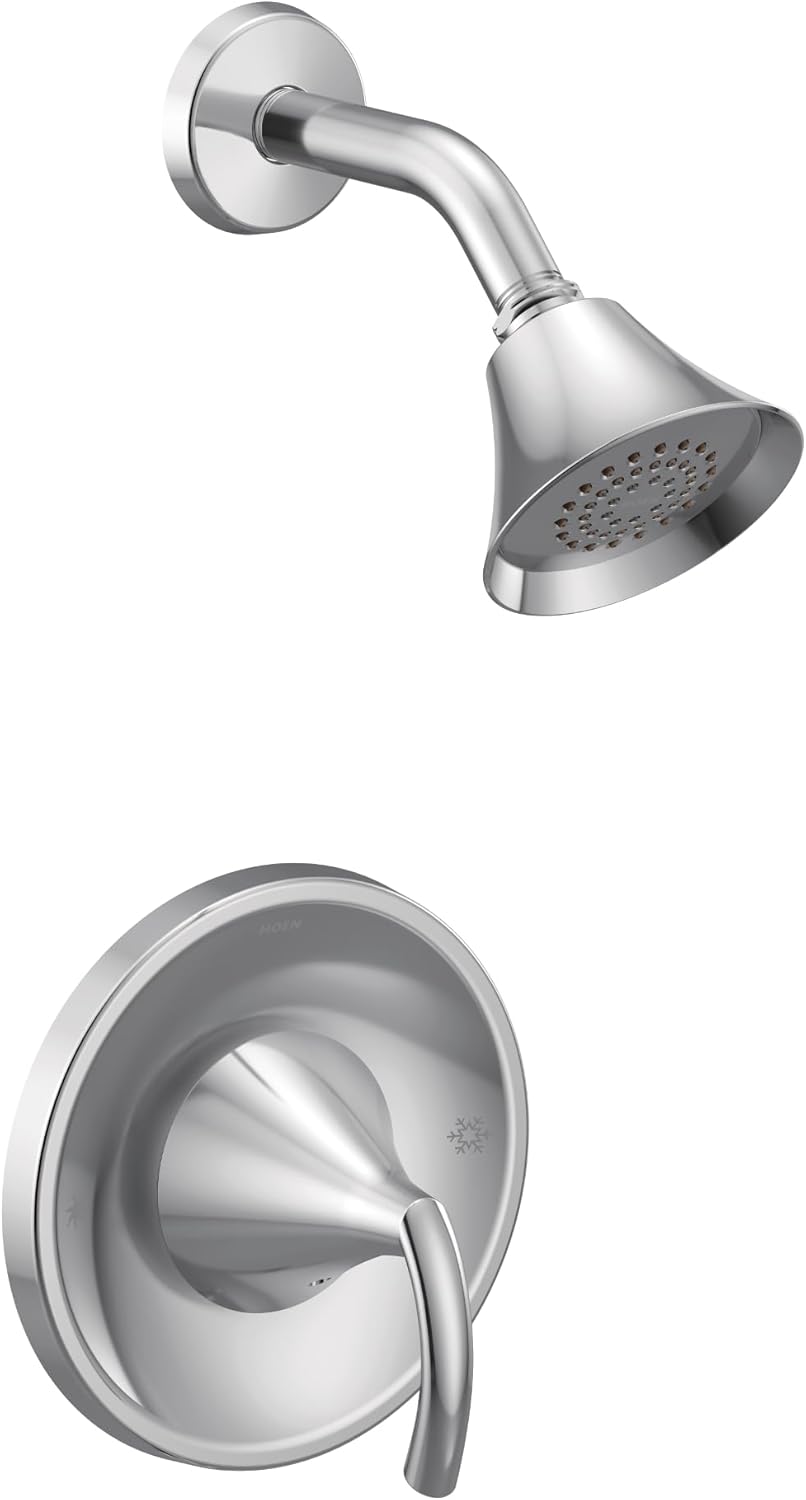 Moen Glyde Chrome Single-Handle 1-Spray Shower Faucet Trim Kit with Eco-Performance Posi-Temp (Valve Sold Separately), T2742EP