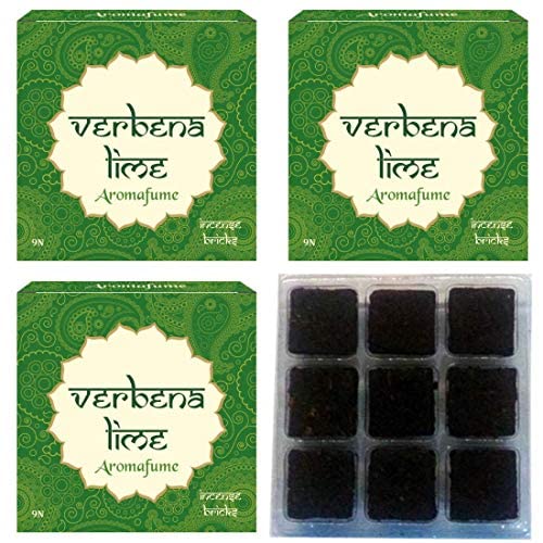 Verbena Lime Incense Bricks (3 X 9 Bricks) Refill Pack By Aromafume | Ideal For Mood Upliftment, Positivity, Meditation, Purification Of The Environment,Foul Odor Elimination, Relaxation | Refill Pack #TOP2