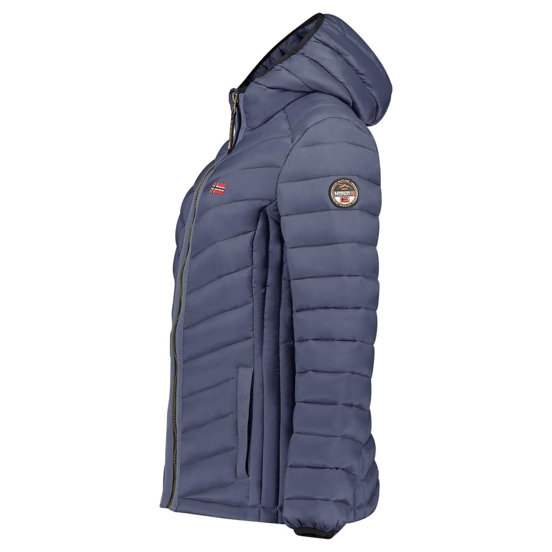 Geographical Norway CARLITI HOOD Mujer - Chaqueta de plumas de invierno gruesa con capucha - Chaqueta cálida impermeable, chaqueta acolchada estilo urbano y confort grande frío