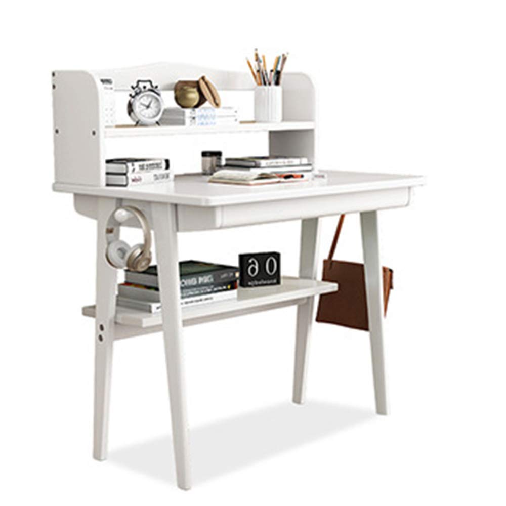 Bureau en bois massif avec armoire de rangement au design minimaliste