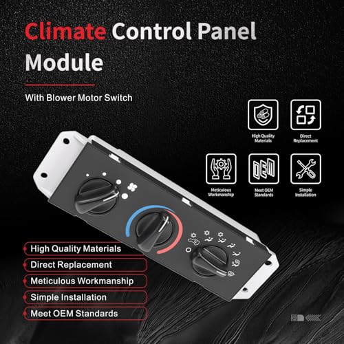 NITOYO 55037473AB HVAC A/C Heater Climate Control Module with Blower Motor Switch Compatible with Jeep Wrangler TJ 1999 2000 2001 2002 2003 2004, Air Conditioning Module Replaces# BL101, HS-373