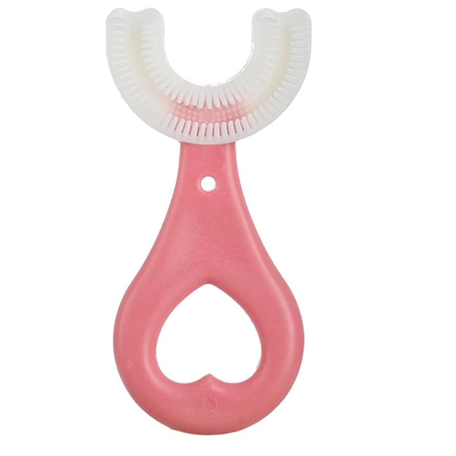 Looklike Toothbrush for Kids with U Shaped Silicone Brush Head for 360 Degree Cleaning Suitable For 2-6 Years, Manual, Heart Design, Multicolor, Pack of 2-image-17