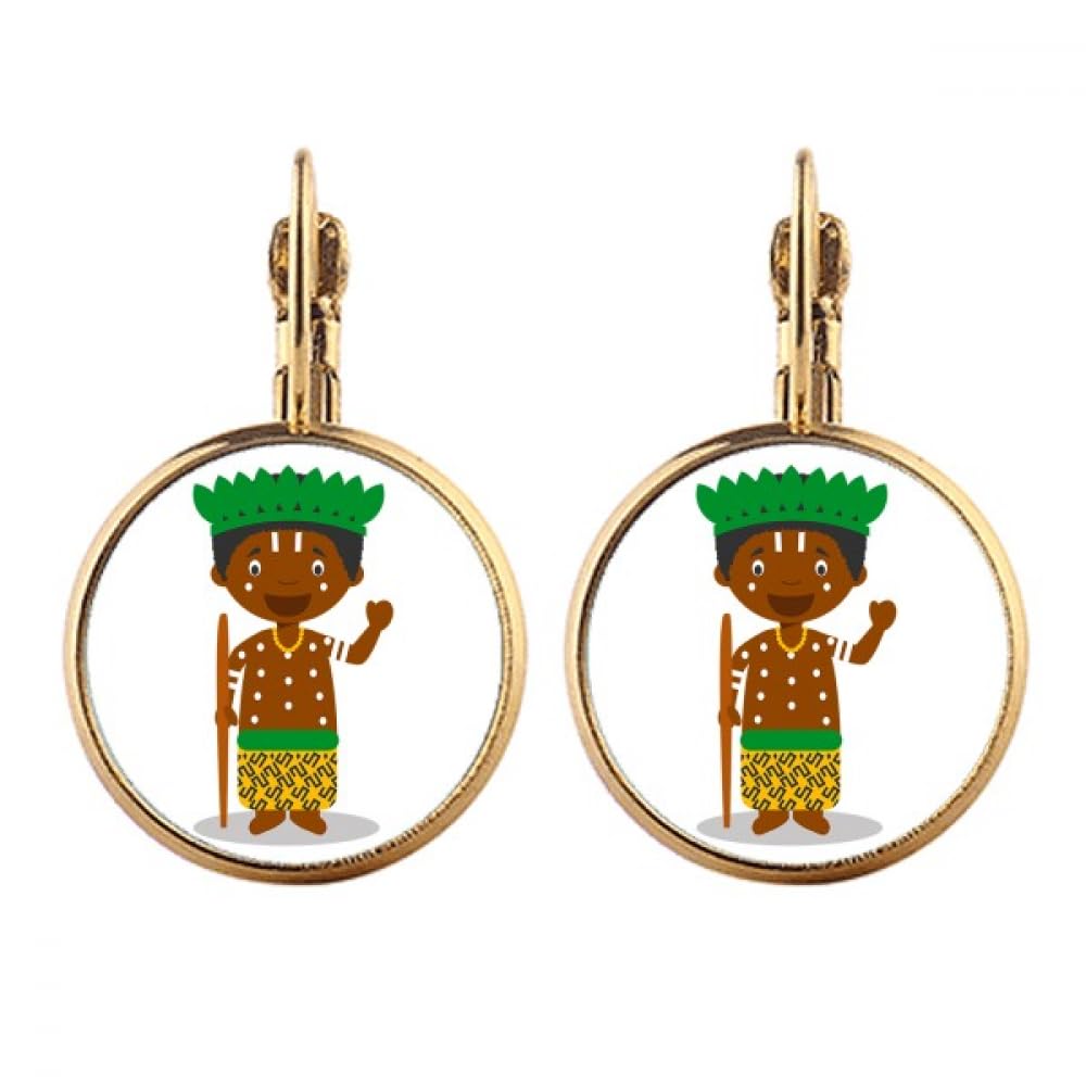 Boucles d'oreilles pendantes à clip art déco design noir Congo aux finitions soignées - 4