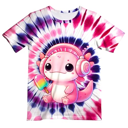 Image of Kids Neon Tie Dye Shirt for Boys Girls Tie-Dye T-Shirt Hippes Tshirt Senior Children Tee Size 6-16 Years Age