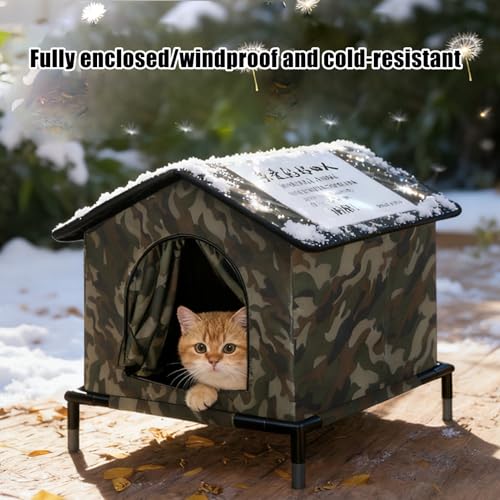 Maison pour chat isolée pour l'hiver avec structure imperméable haute performance - 4