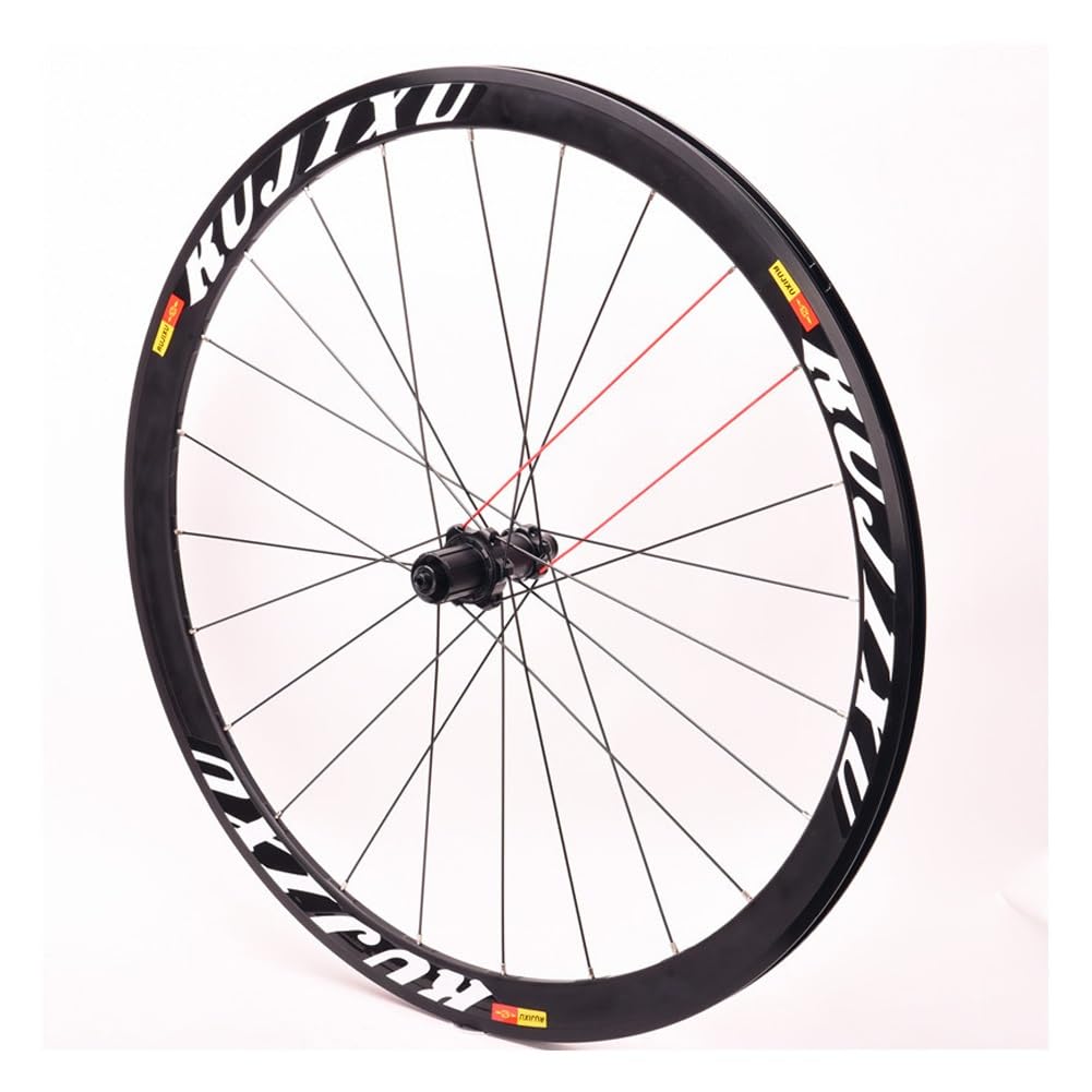 Juego De Ruedas De Bici De Carretera 700C 38mm Ruedas Traseras Y Delanteras De Frenos De C/V Llantas De Aluminio Ultraligeras 8-11 Velocidades Buje De Liberación Rápida Accesorios De Bici(Geel)