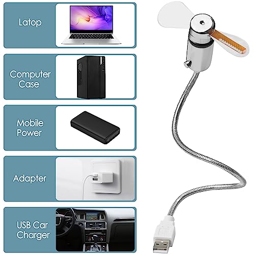 TRIXES Flexibler Schreibtischventilator, USB-5