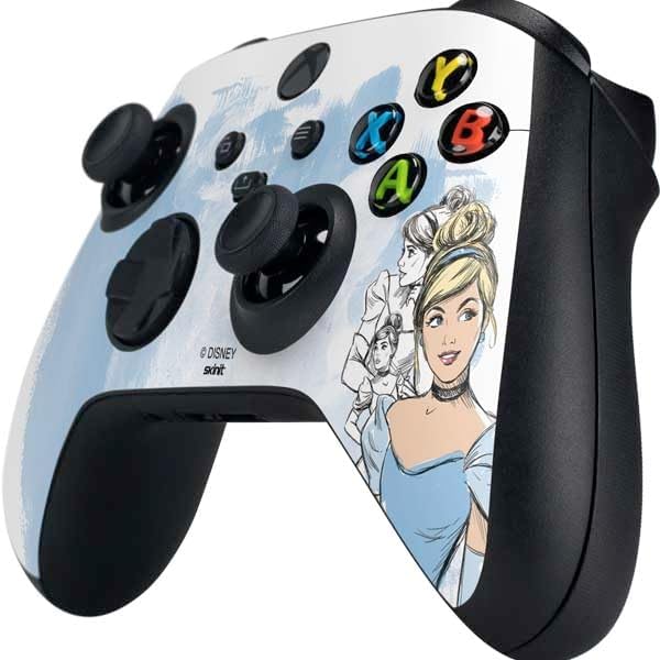 Skinit Decal Gaming Skin Compatible with Xbox Series X Controller - Officially Licensed Disney Princess Cinderella Sketch Design