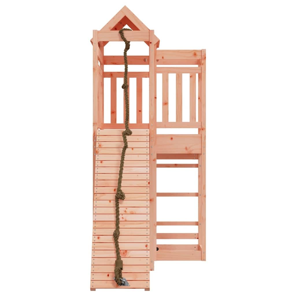 Torre da gioco con parete da arrampicata in legno massiccio Douglas, giocattolo da giardino con sabbiera e piedistallo, giocattolo per bambini da 3 a 8 anni, telaio stabile per movimento e