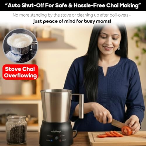 Image of InstaCuppa Automatic Chai Maker with Auto Shut-Off - Make 600ML Indian Tea in 10-12 Minutes with No Spills or Mess, 4-in-1 Electric Brewer for Chai